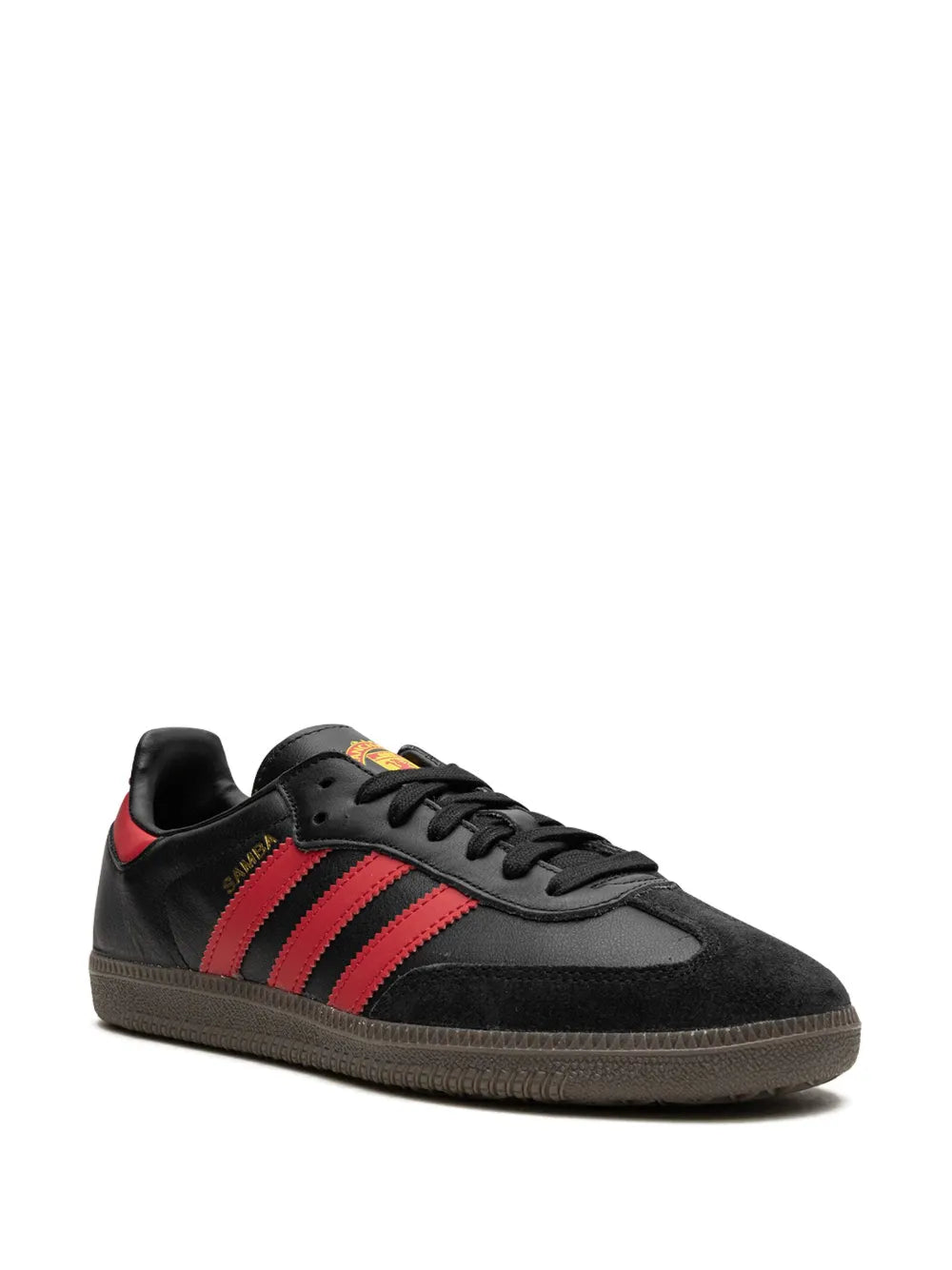 adidas Samba Manchester United Sneakers — Black/Red — Size US M 10.5 - US W 12 — Side View