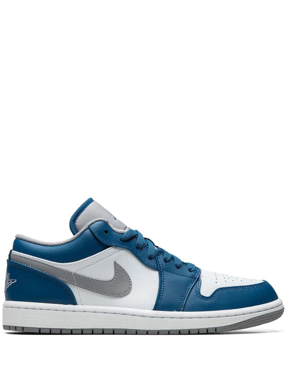 Air Jordan 1 Low True Blue Sneakers — Blue/White — Size US M 9.5 - US W 11 — Front View