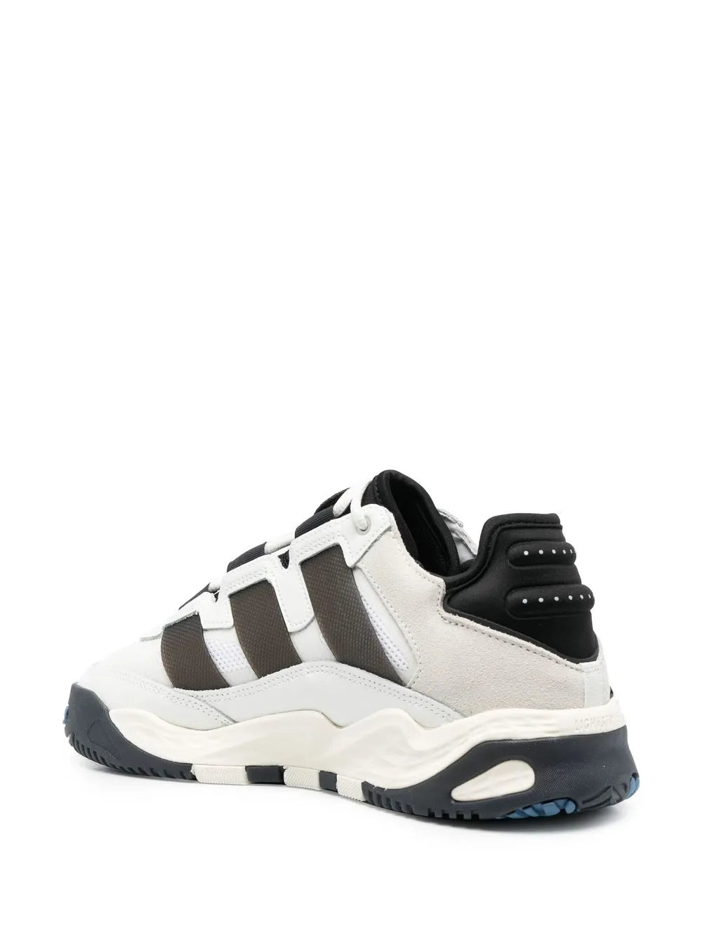 adidas Panelled-Design Low-Top Sneakers — Black/White/Blue — Size US M 4.5 - US W 6 — Back View