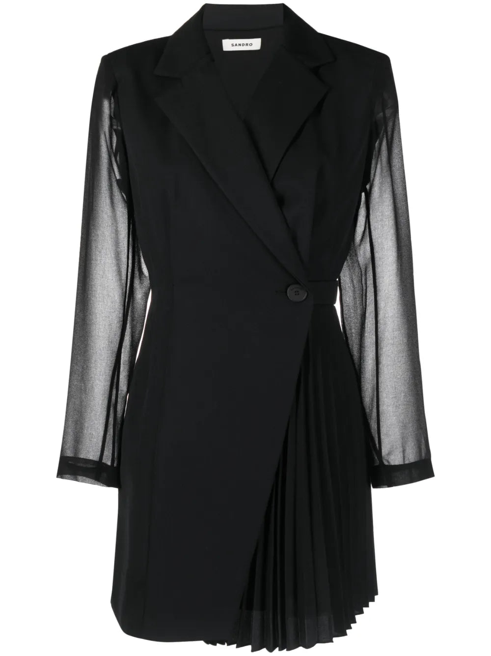 Sandro Panelled Blazer Dress — Black/ Red — Size XS — Front View