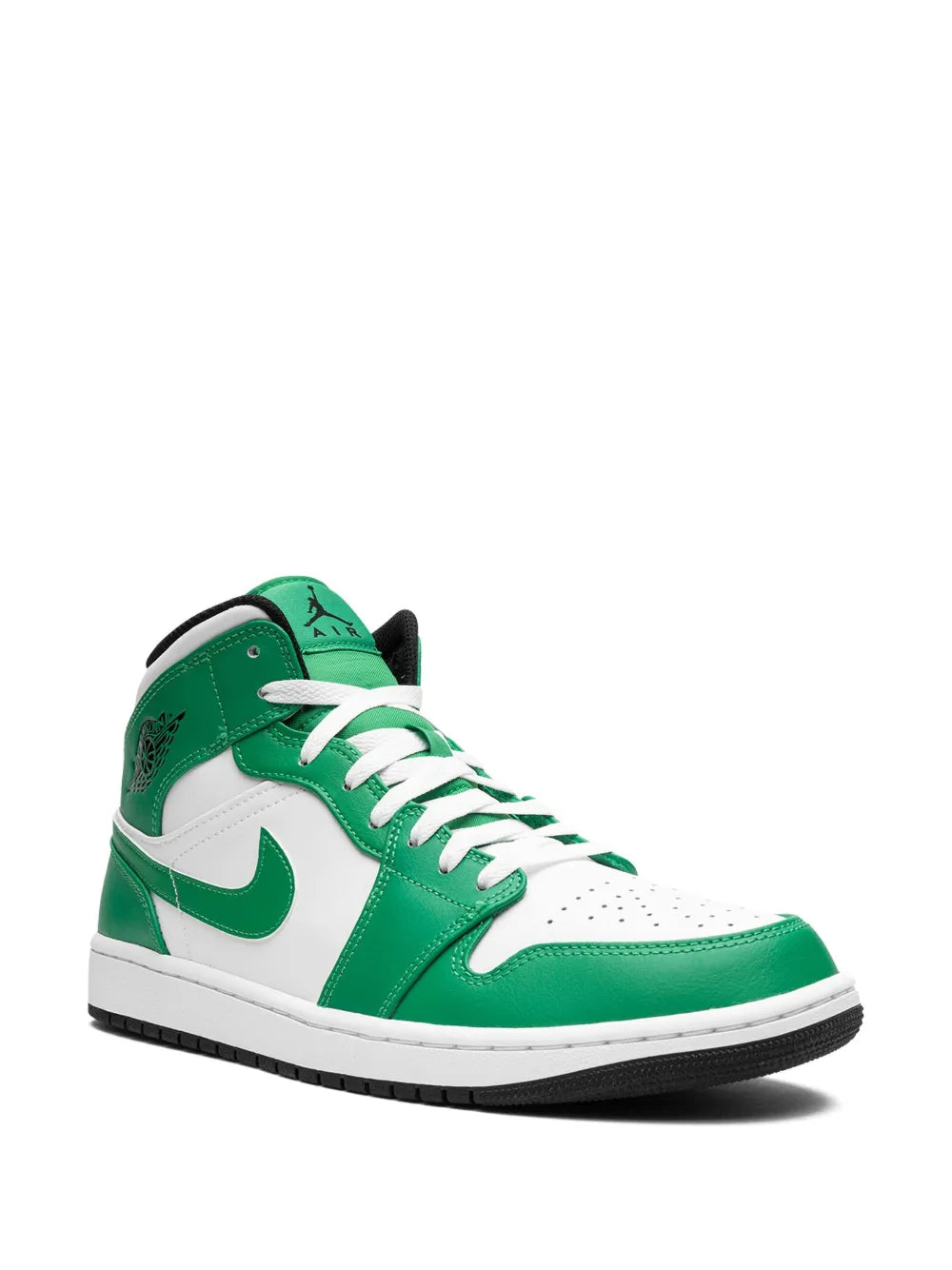 Air Jordan 1 Mid Lucky Green Sneakers — Lucky Green/White/Black — Size US M 11.5 - US W 13 — Side View