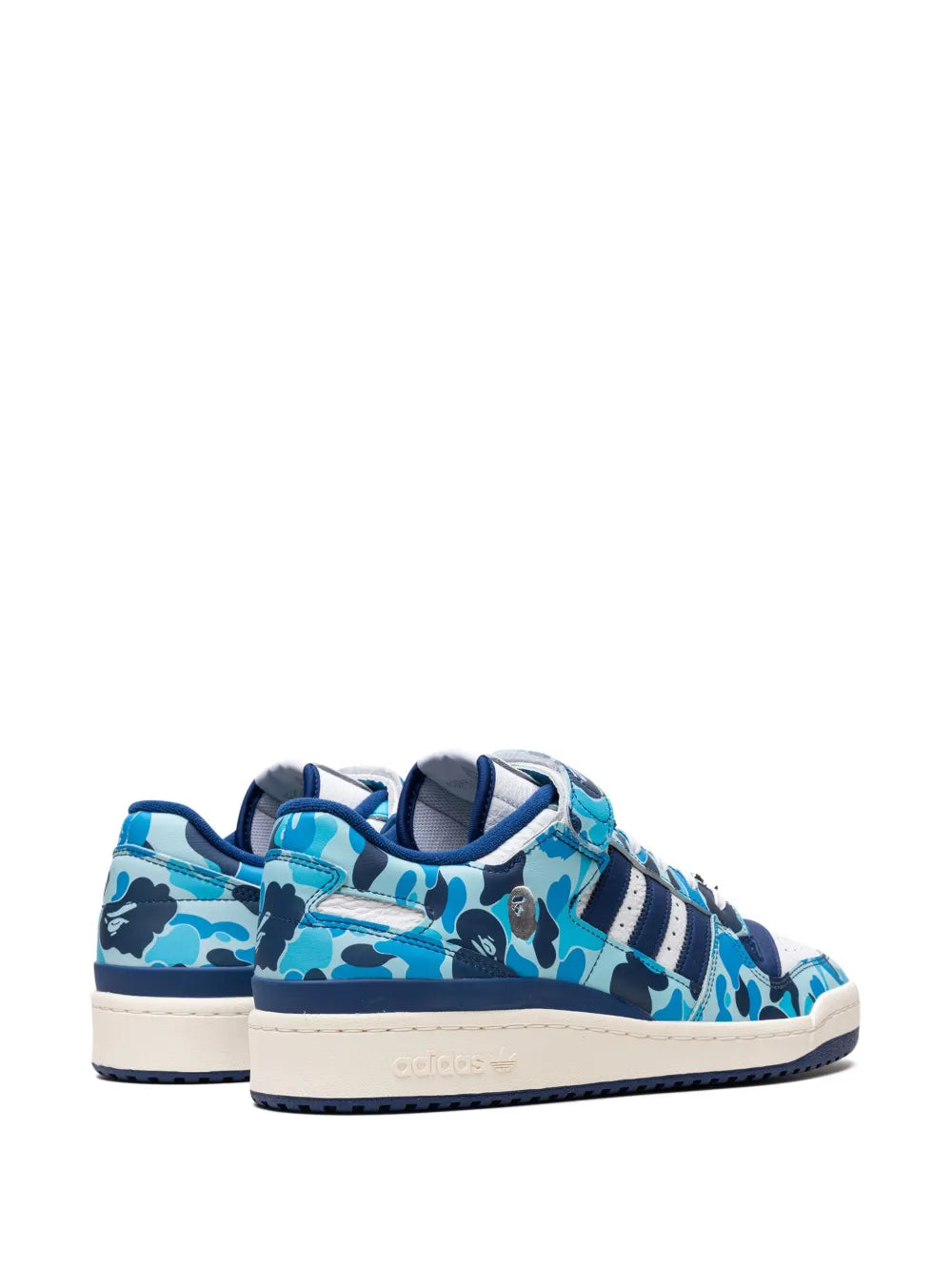 adidas Forum 84 Low Bape 30Th Anniversary Blue Camo Sneakers — Blue/Black/White — Size US M 8.5 - US W 10 — Back View