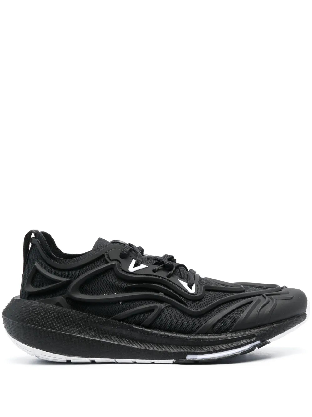 adidas By Stella Mccartney Ultraboost Speed Panelled Sneakers — Black/White — Size US M 10 - US W 11.5 — Front View