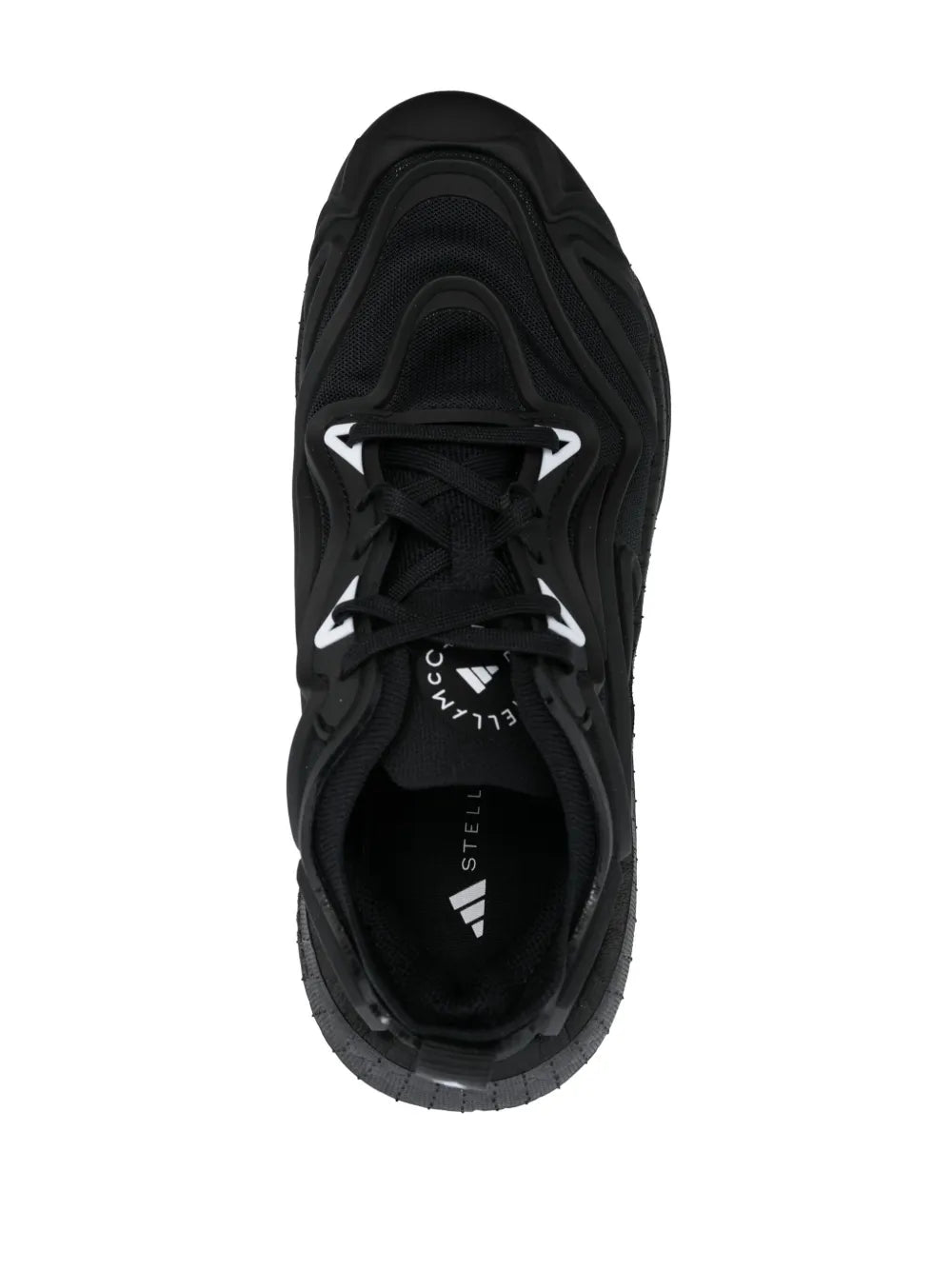 adidas By Stella Mccartney Ultraboost Speed Panelled Sneakers — Black/White — Size US M 10 - US W 11.5 — Top View