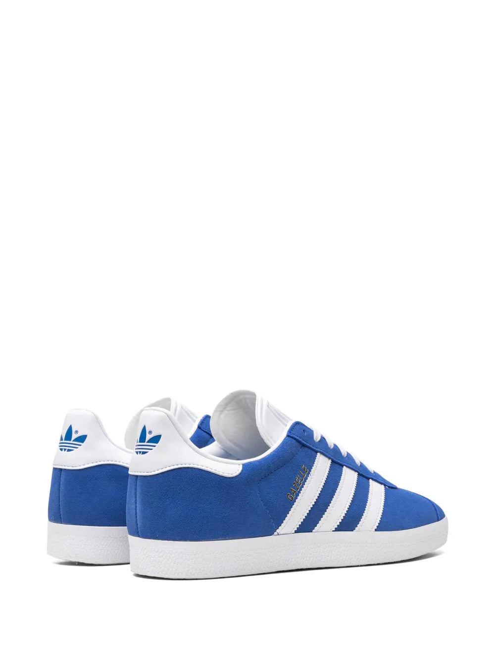 adidas Gazelle Blue/Cloud White/Gold Metallic Sneakers — Royal Blue/White — Size US M 3.5 - US W 5 — Back View