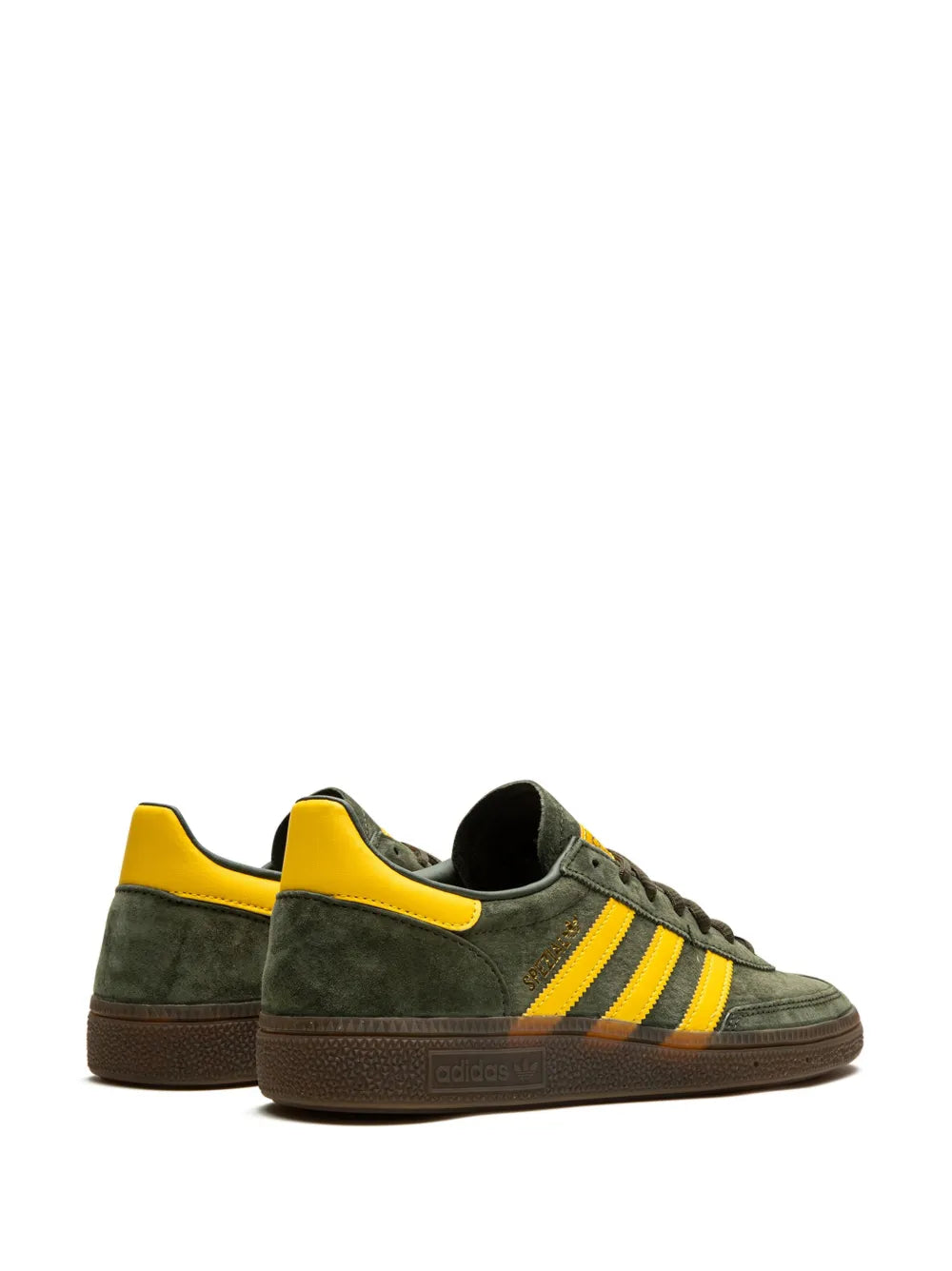 adidas Handball Spezial Tri/Yellow Sneakers — Green/Yellow — Size US M 9 - US W 10.5 — Back View