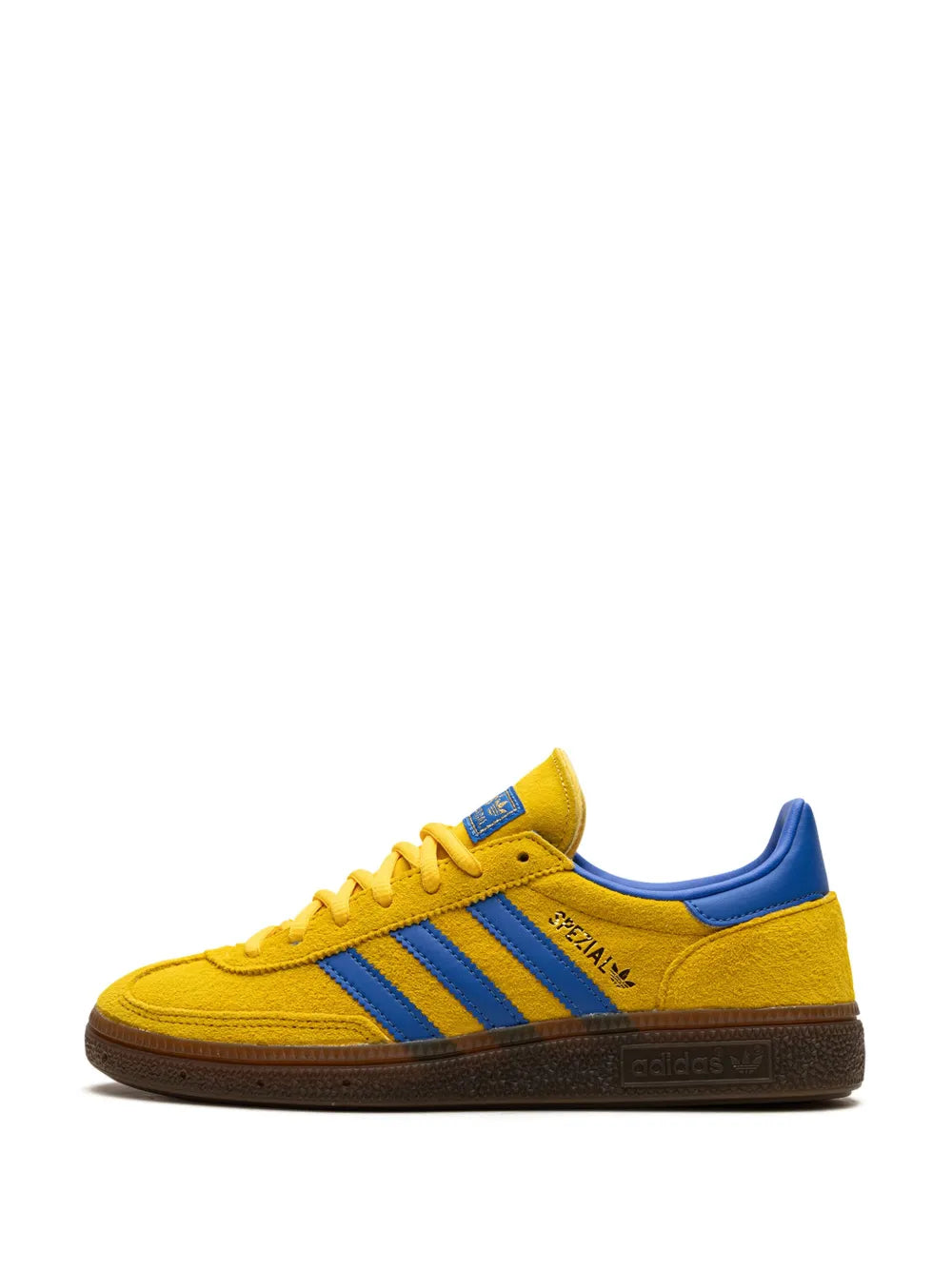 adidas Handball Spezial Yellow Sneakers — Yellow/Royal Blue — Size US M 9 - US W 10.5 — Top View