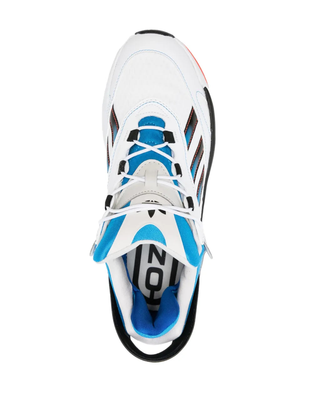 adidas Originals Ozmorph Low-Top Sneakers — White/Sky Blue/Black — Size US M 4.5 - US W 6 — Top View