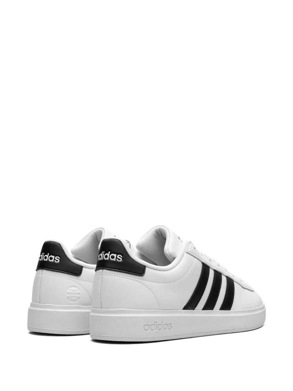 adidas Grand Court 2.0 White Black Sneakers — White/Black — Size US M 8.5 - US W 10 — Back View