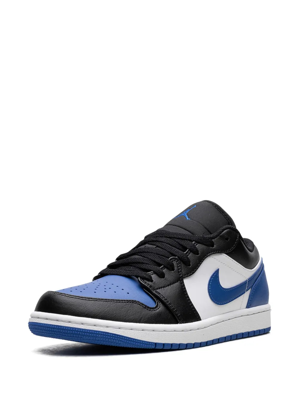 Air Jordan 1 Low Royal Toe Sneakers — Black/White/Blue — Size US M 9.5 - US W 11 — Lifestyle View