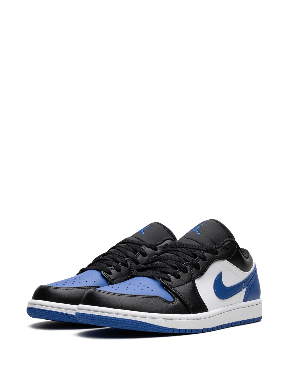 Air Jordan 1 Low Royal Toe Sneakers — Black/White/Blue — Size US M 9.5 - US W 11 — Back View