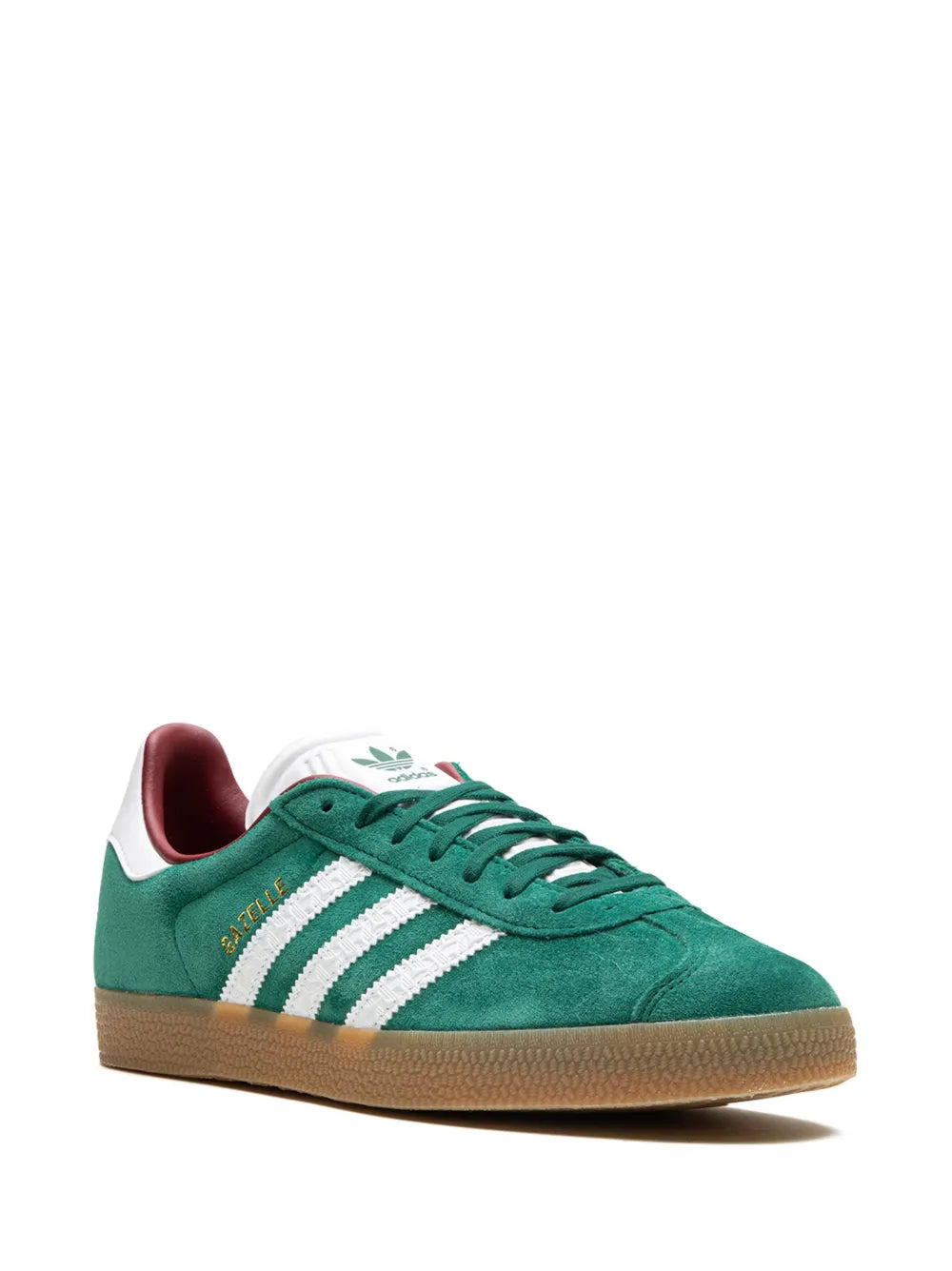 adidas Gazelle Core Green Sneakers — Dark Green/White — Size US M 3.5 - US W 5 — Side View
