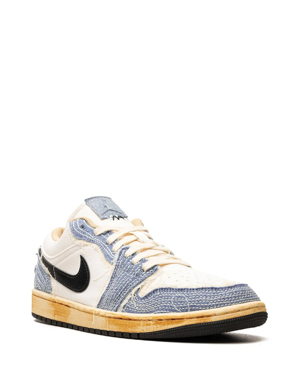 Air Jordan 1 Low Se Sashiko Denim Sneakers — White — Size US M 11.5 - US W 13 — Side View