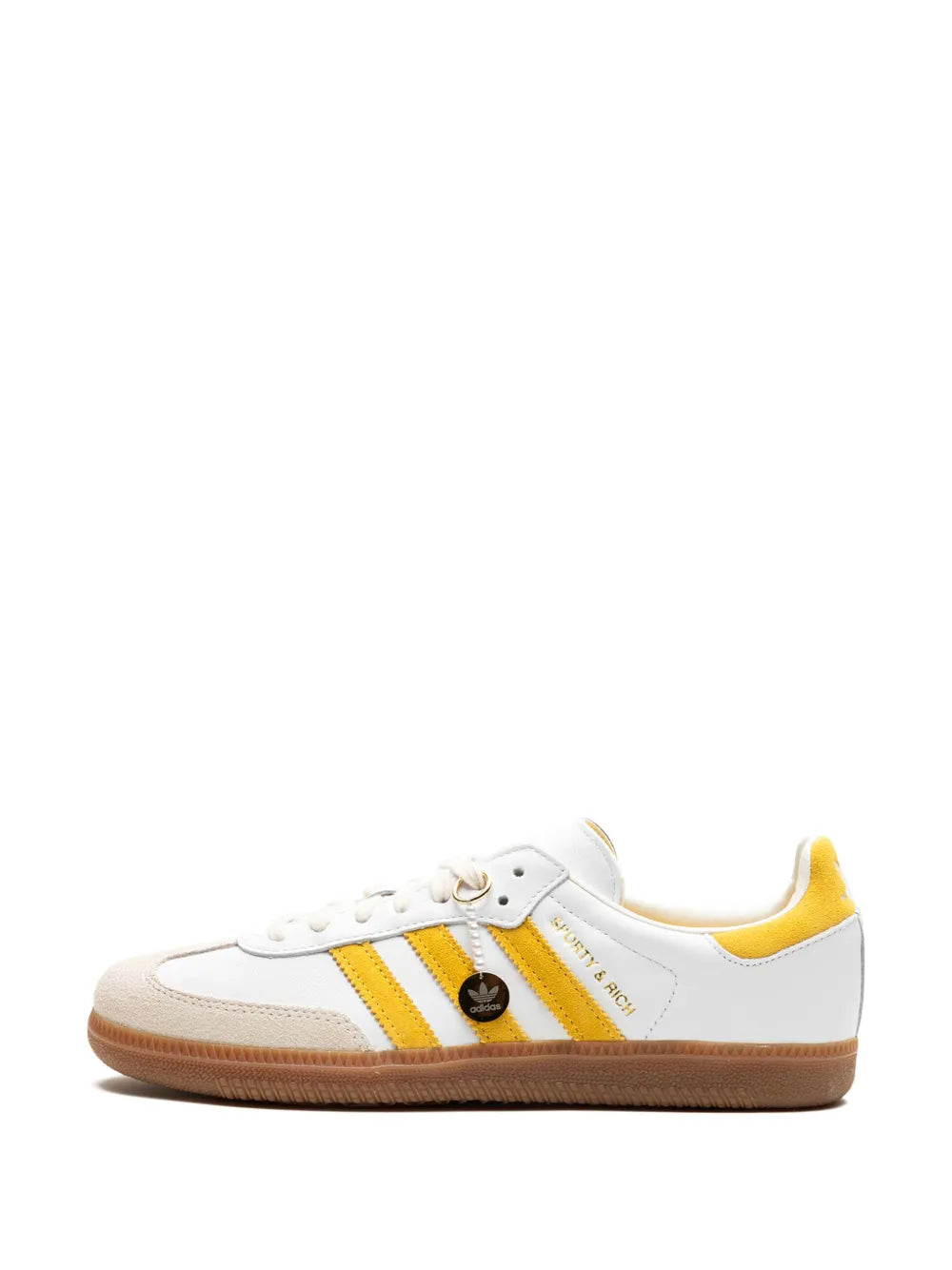adidas Samba Og Sporty & Rich - White Bold Gold Sneakers — White/Yellow — Size US M 7.5 - US W 9 — Detail View