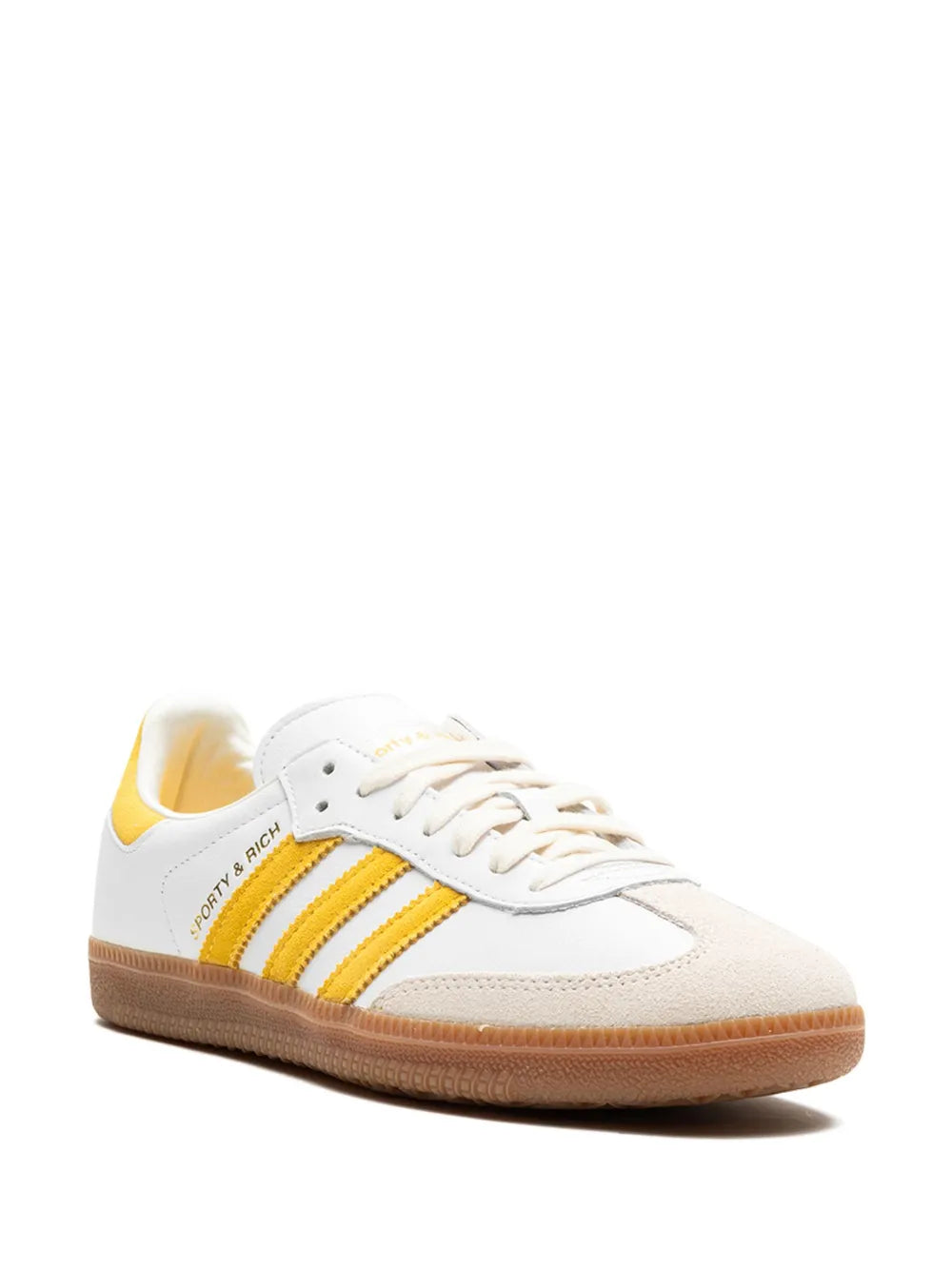 adidas Samba Og Sporty & Rich - White Bold Gold Sneakers — White/Yellow — Size US M 7.5 - US W 9 — Side View