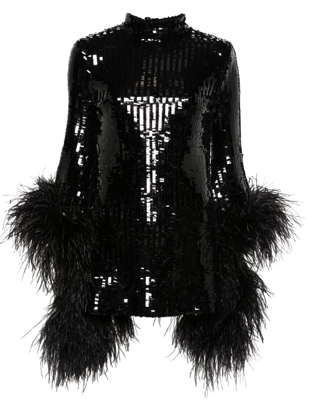 Taller Marmo Del Rio Disco Sequinned Mini Dress — Black/ Red — Size XS — Front View
