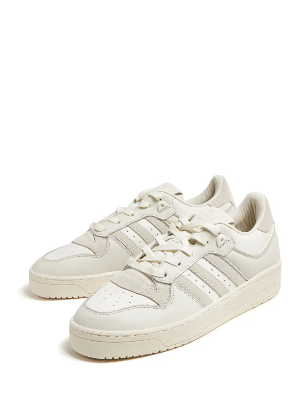 adidas Rivalry 86 Lace-Up Sneakers — White/Beige — Size US M 9.5 - US W 11 — Top View