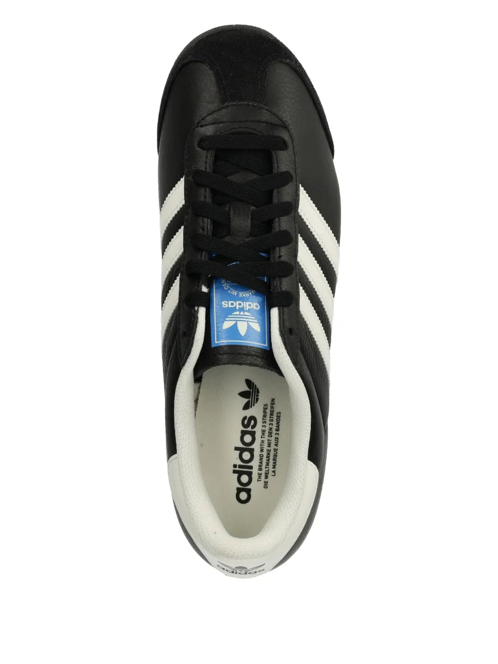 adidas Kick 74 Sneakers — Black — Size US M 10 - US W 11.5 — Top View