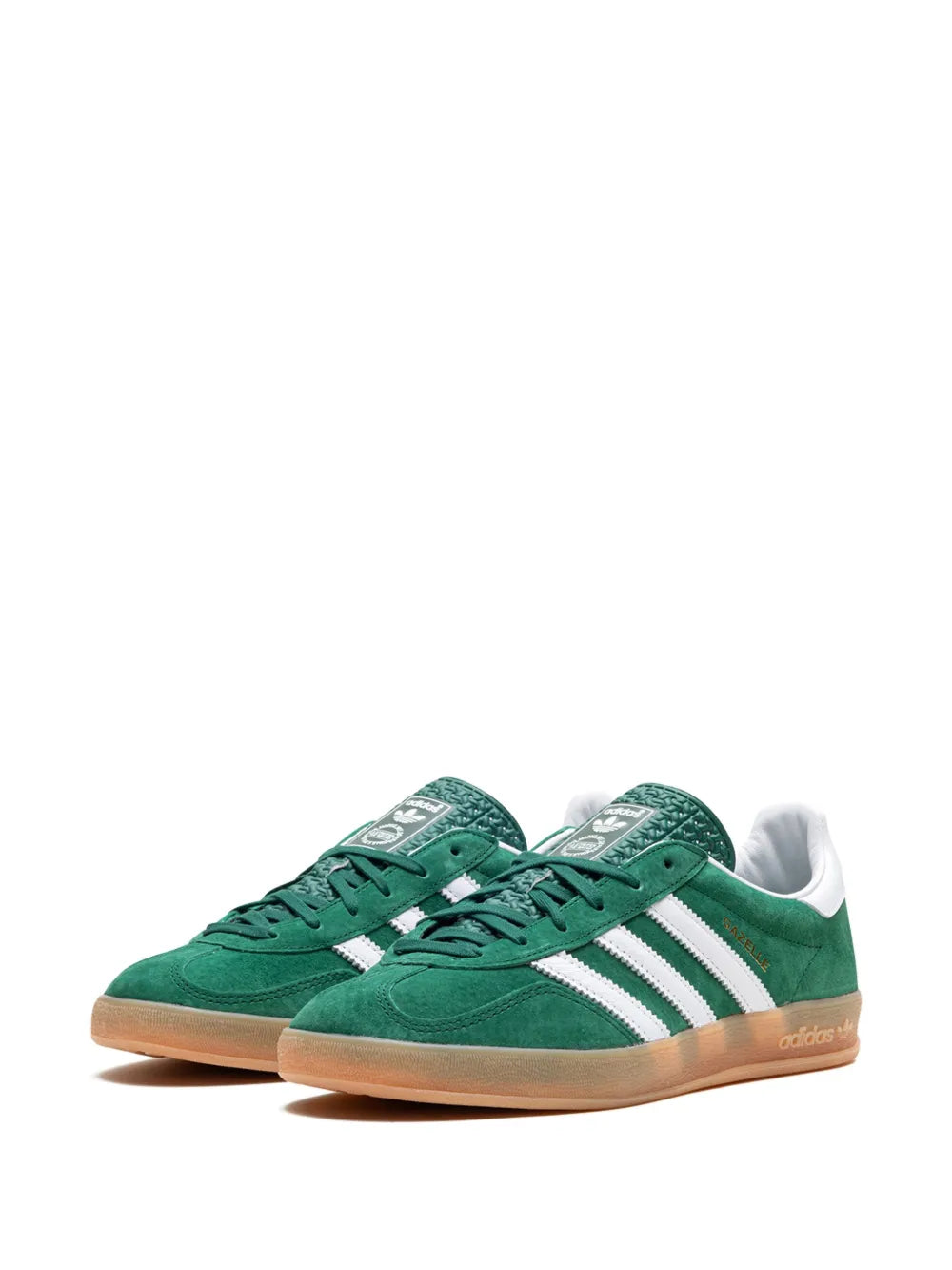 adidas Gazelle Indoor Suede Trainers — Forest Green/White — Size US M 6 - US W 7.5 — Back View