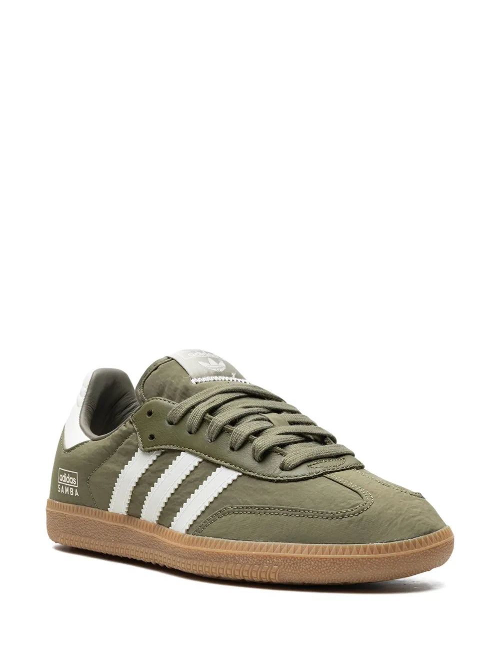 adidas Samba Reflective Pack - Focused Olive Sneakers — Olive Green — Size US M 8.5 - US W 10 — Side View
