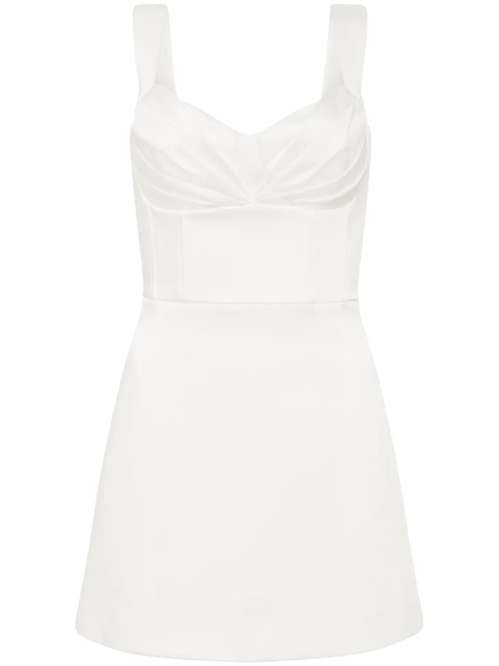 Rebecca Vallance Delaney Draped Minidress — White/ Ivory — Size XS — Front View