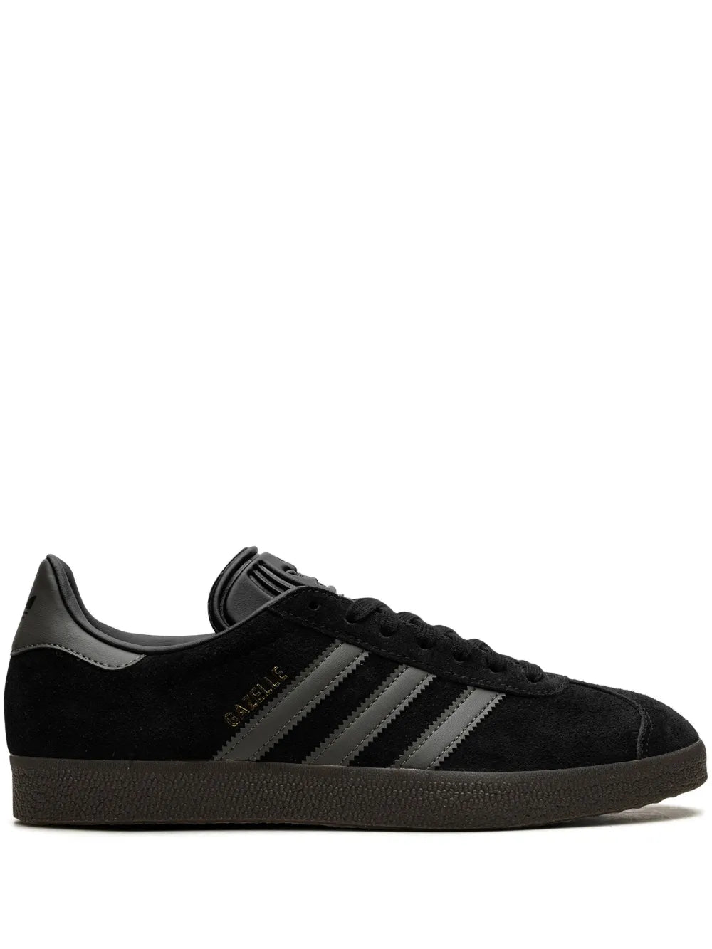 adidas Gazelle Black/Gold Sneakers — Black — Size US M 3.5 - US W 5 — Front View