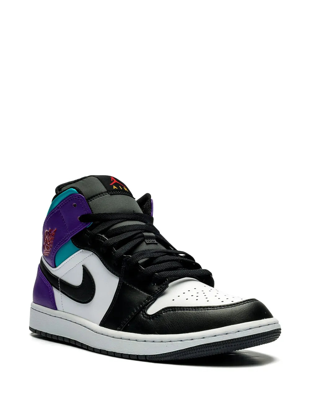 Air Jordan 1 Mid Aqua Sneakers — Black — Size US M 9.5 - US W 11 — Side View