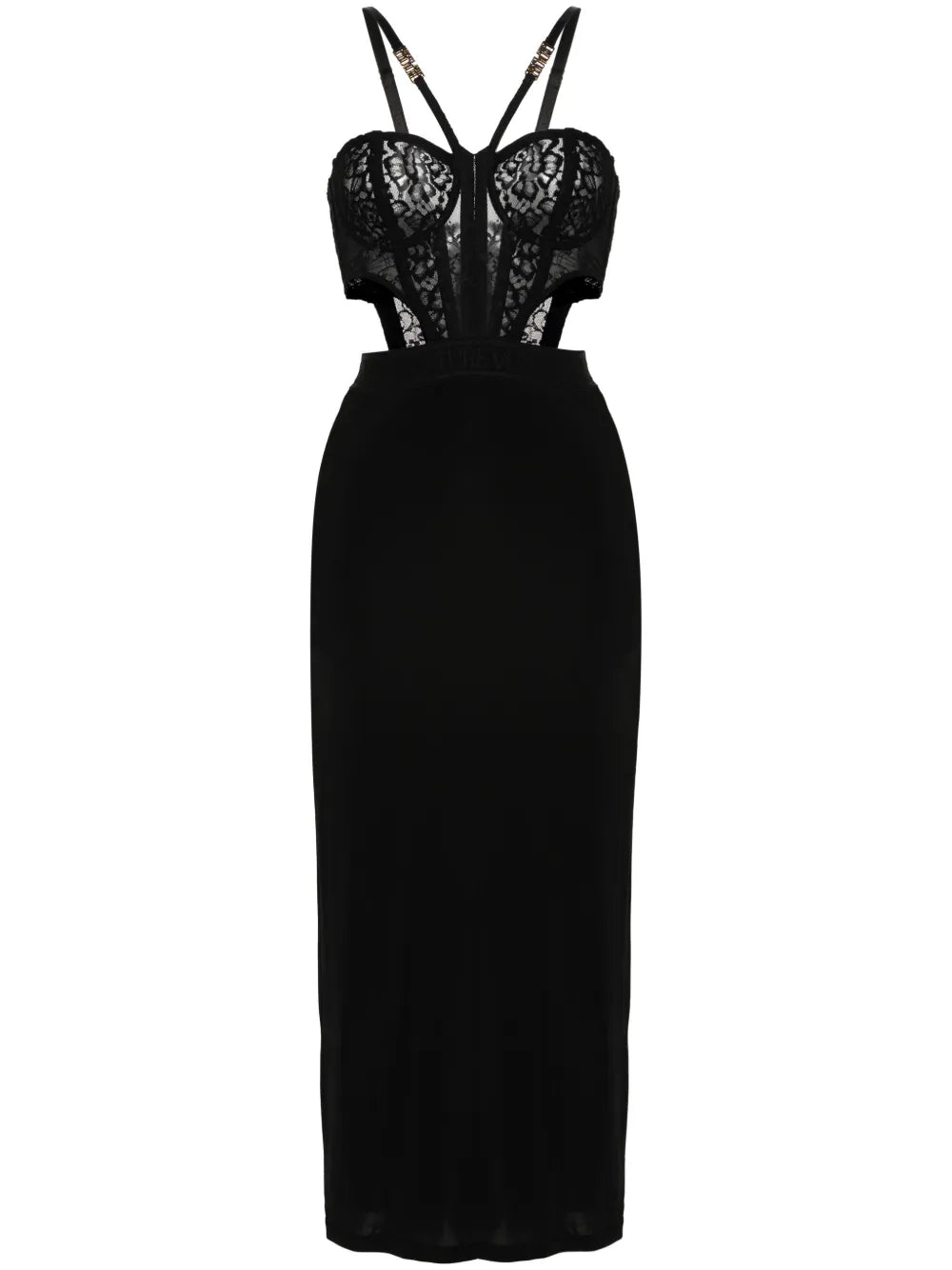 Versace Jeans Couture Panelled Design Dress — Black/ Gold — Size XS — Front View