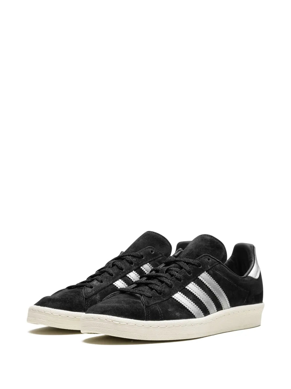 adidas Campus 80S Black Off White Sneakers — Black/Silver-Tone — Size US M 10.5 - US W 12 — Side View
