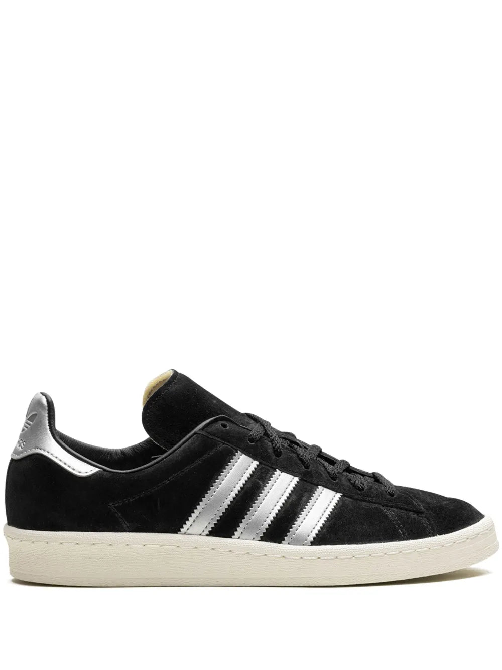 adidas Campus 80S Black Off White Sneakers — Black/Silver-Tone — Size US M 10.5 - US W 12 — Front View