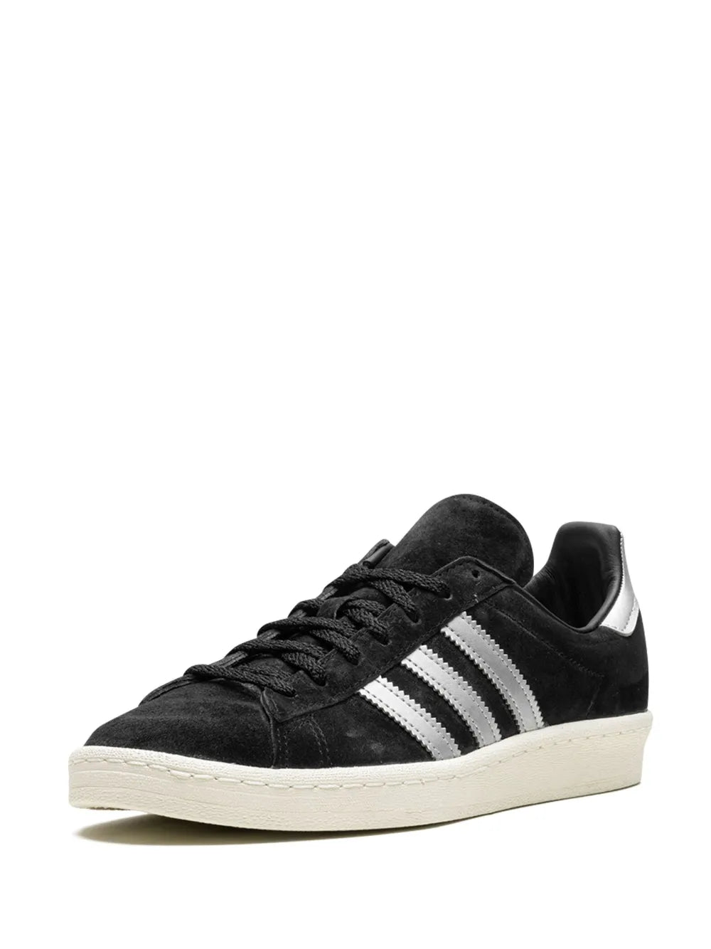 adidas Campus 80S Black Off White Sneakers — Black/Silver-Tone — Size US M 10.5 - US W 12 — Top View