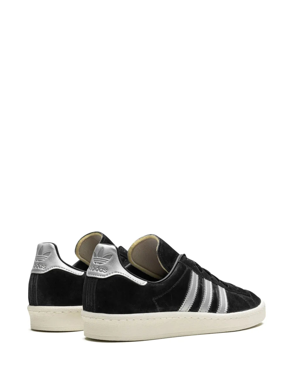 adidas Campus 80S Black Off White Sneakers — Black/Silver-Tone — Size US M 10.5 - US W 12 — Back View