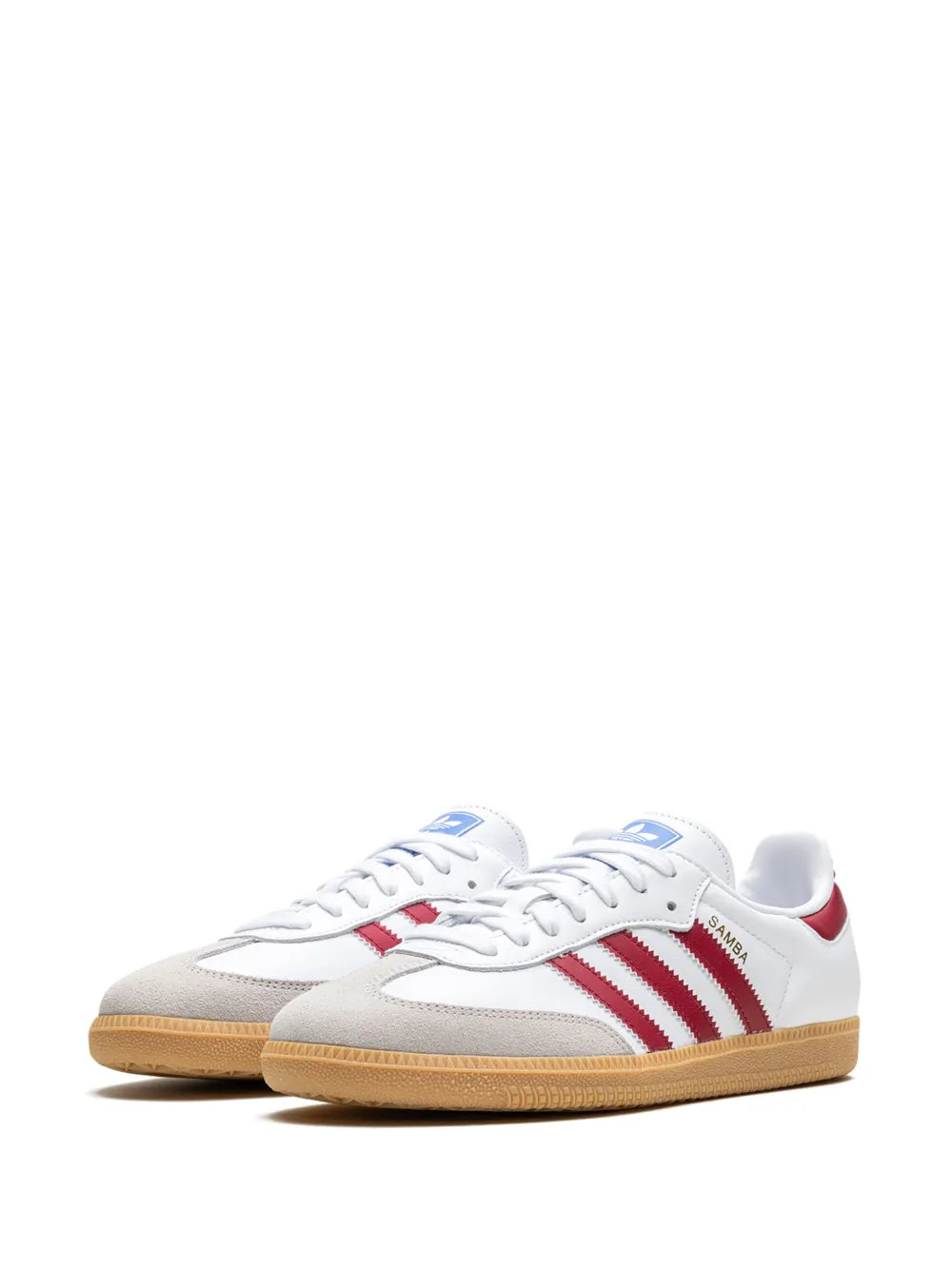 adidas Samba Og Collegiate Burgundy Sneakers — White/Red — Size US M 9.5 - US W 11 — Side View