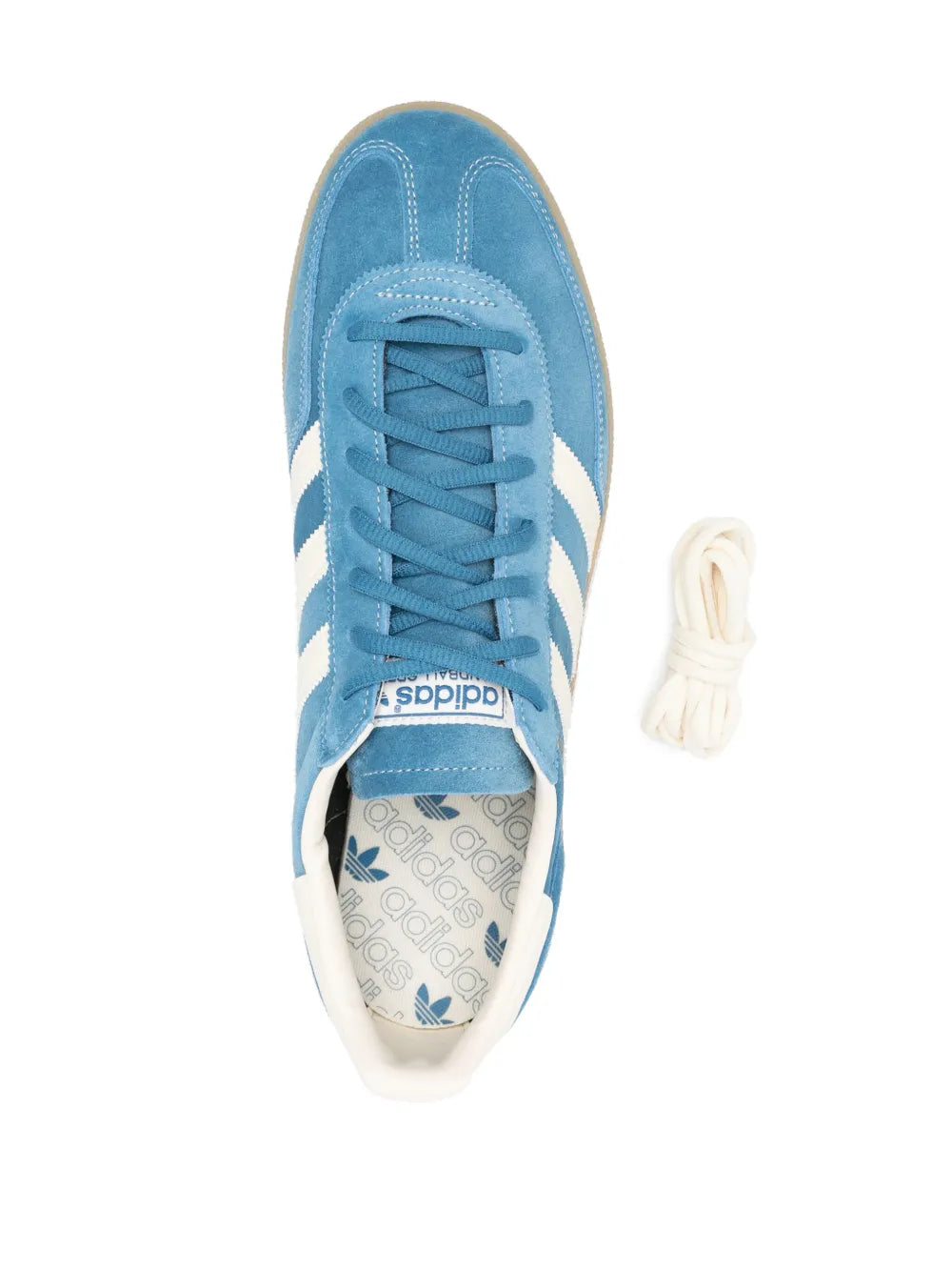 adidas Handball Suede Sneakers — Pacific Blue/White — Size US M 9 - US W 10.5 — Top View