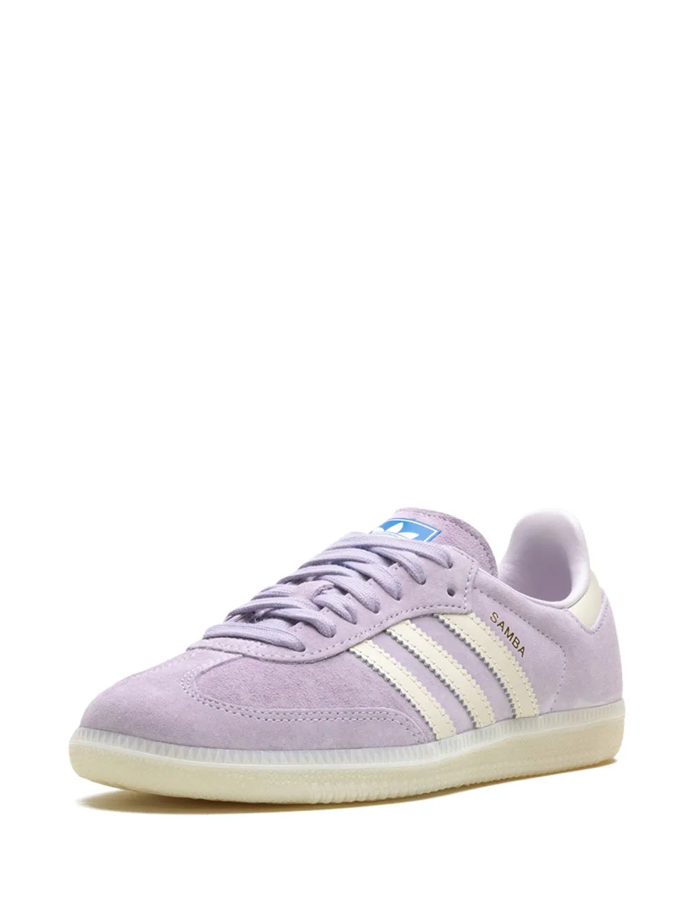adidas Samba Og Silver Dawn/Chalk White/Off White Sneakers — Lilac Purple — Size US M 11 - US W 12.5 — Detail View