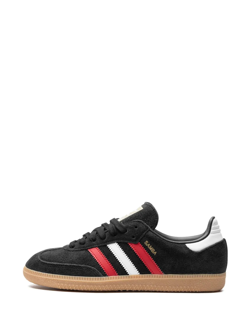 adidas Samba Og Core Black/Better Scarlet/Gum Sneakers — Black/White/Scarlet — Size US M 9.5 - US W 11 — Detail View