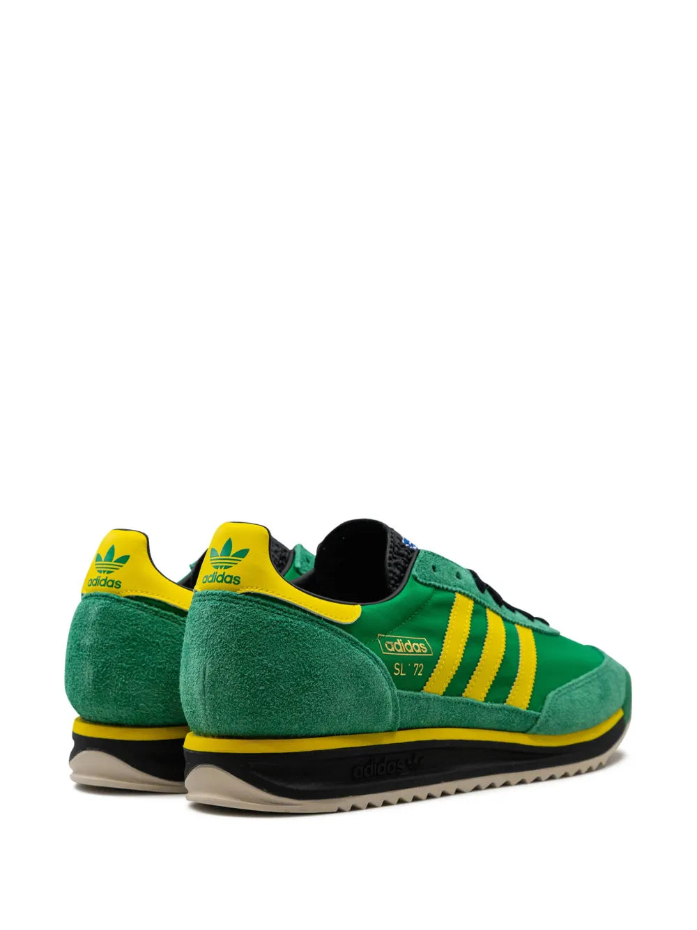 adidas Sl 72 Rs Green Yellow Sneakers — Bright Green/Canary Yellow — Size US M 9 - US W 10.5 — Back View