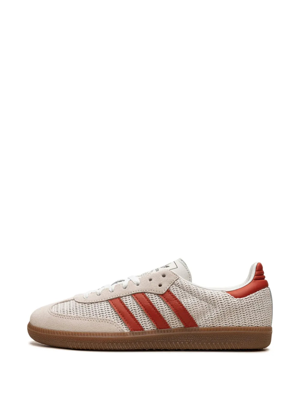 adidas Samba Og Lace-Up Sneakers — Off-White/Brick Red — Size US M 3.5 - US W 5 — Detail View