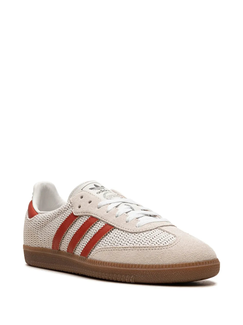 adidas Samba Og Lace-Up Sneakers — Off-White/Brick Red — Size US M 3.5 - US W 5 — Side View