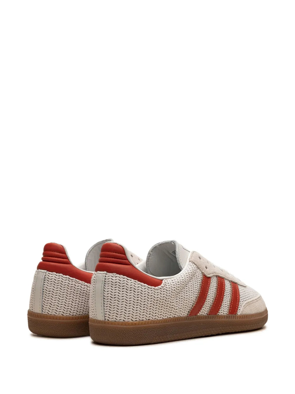 adidas Samba Og Lace-Up Sneakers — Off-White/Brick Red — Size US M 3.5 - US W 5 — Back View