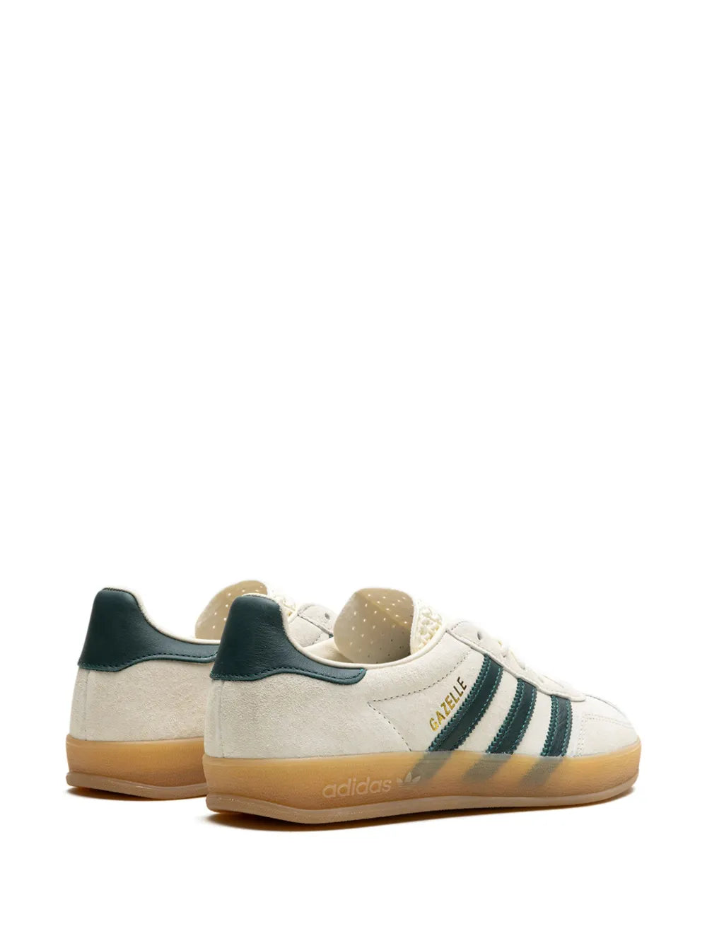 adidas Gazelle Indoor Suede Sneakers — Cream White/Collegiate Green — Size US M 6 - US W 7.5 — Back View