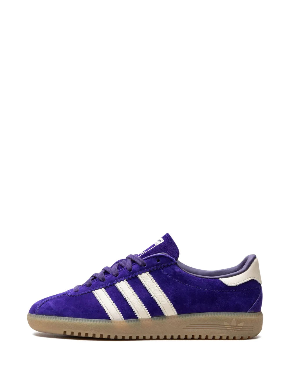 adidas Bermuda 3-Stripes Suede Sneakers — Purple/Chalk White — Size US M 9 - US W 10.5 — Detail View