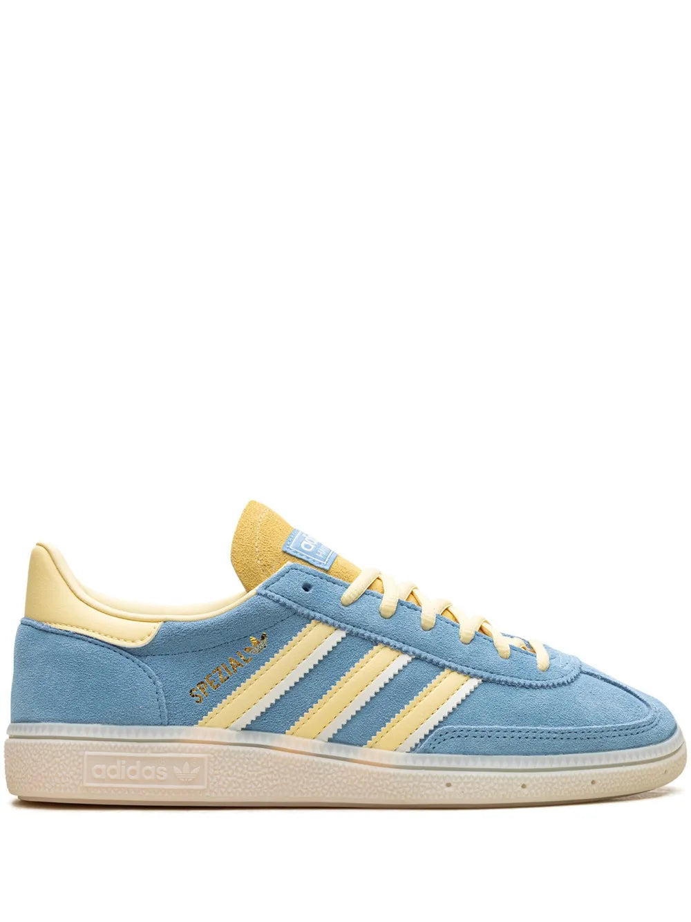 adidas Handball Spezial Semi Blue/Burst Yellow Sneakers — Light Blue/Light Yellow — Size US M 9.5 - US W 11 — Front View
