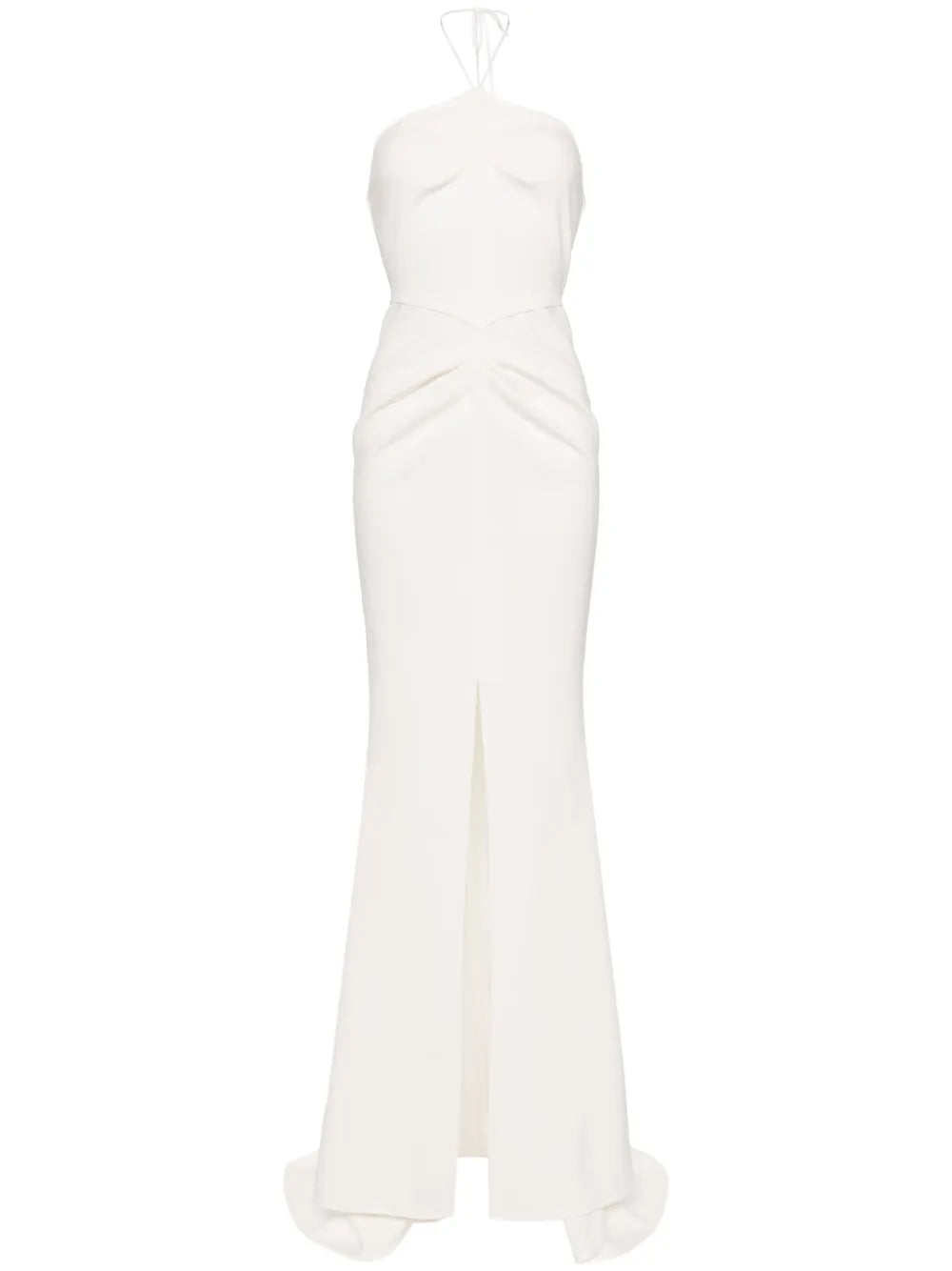 Maticevski Halterneck Maxi Dress — White/ Red — Size S — Front View