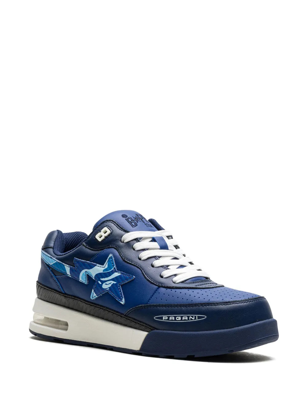 A Bathing Ape?X Pagani Roadsta Navy Abc Camo Sneakers — Navy Blue — Size US M 11 - US W 12.5 — Side View