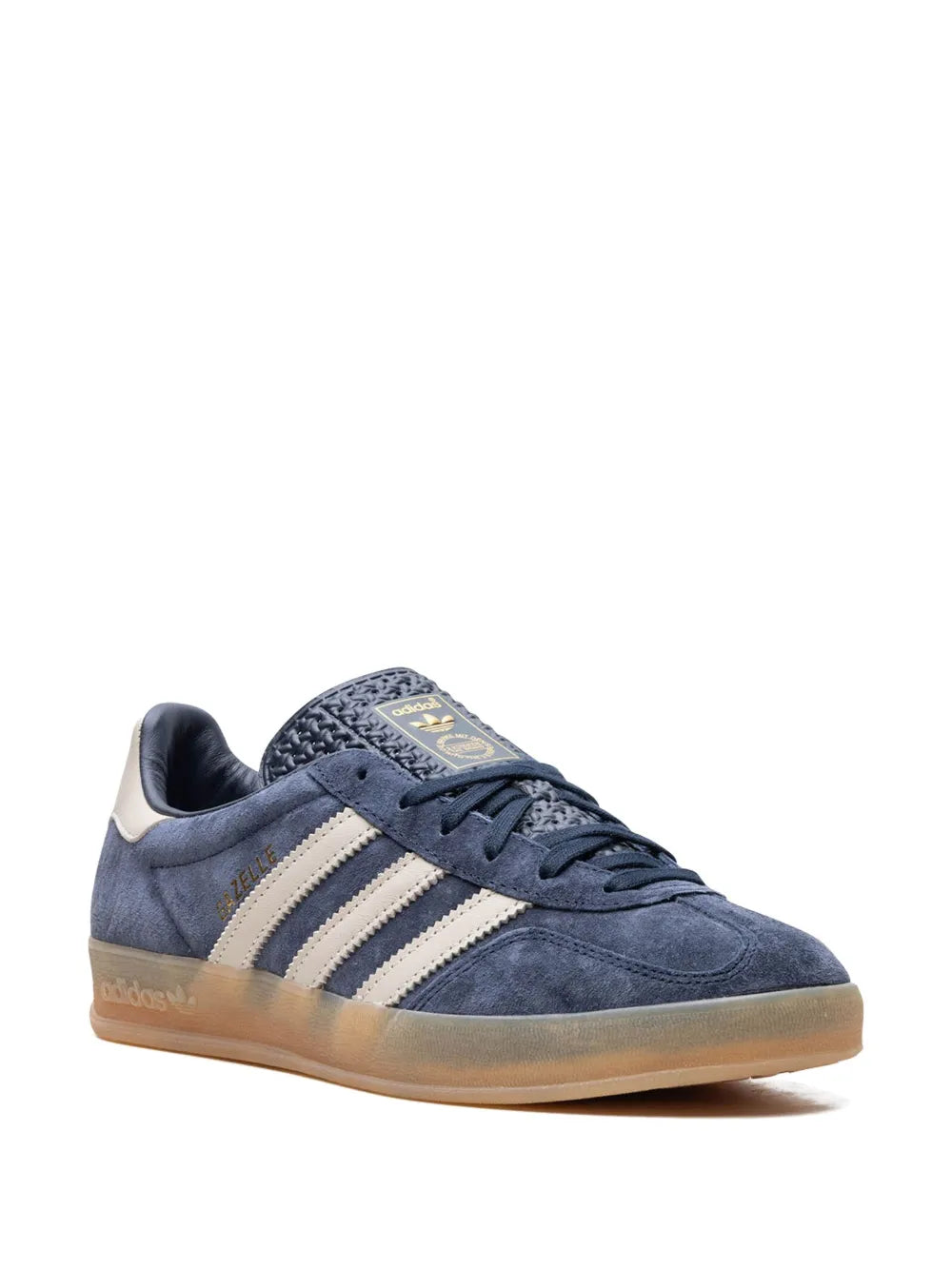 adidas Gazelle Lace-Up Sneakers — Navy Blue/Ivory White — Size US M 6 - US W 7.5 — Side View