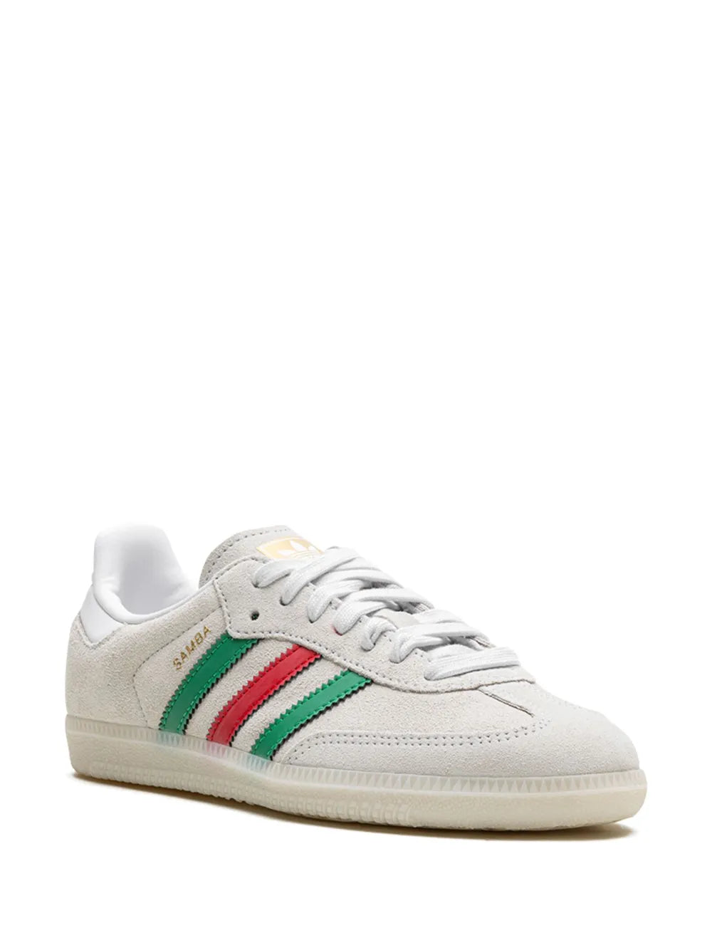 adidas Samba Og Italy Sneakers — Off-White/Grass Green/Scarlet — Size US M 3.5 - US W 5 — Side View