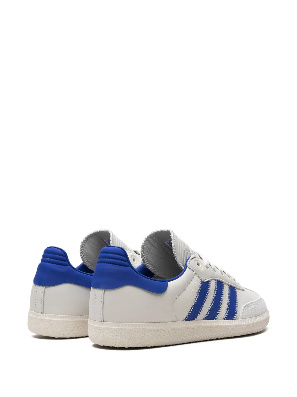 adidas X Pharrell Williams Samba Navy Sneakers — White/Royal Blue — Size US M 10 - US W 11.5 — Back View