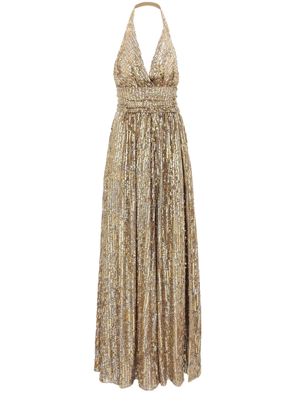 Dolce Gabbana Sequined Dress — Red/ Gold — Size S — Front View