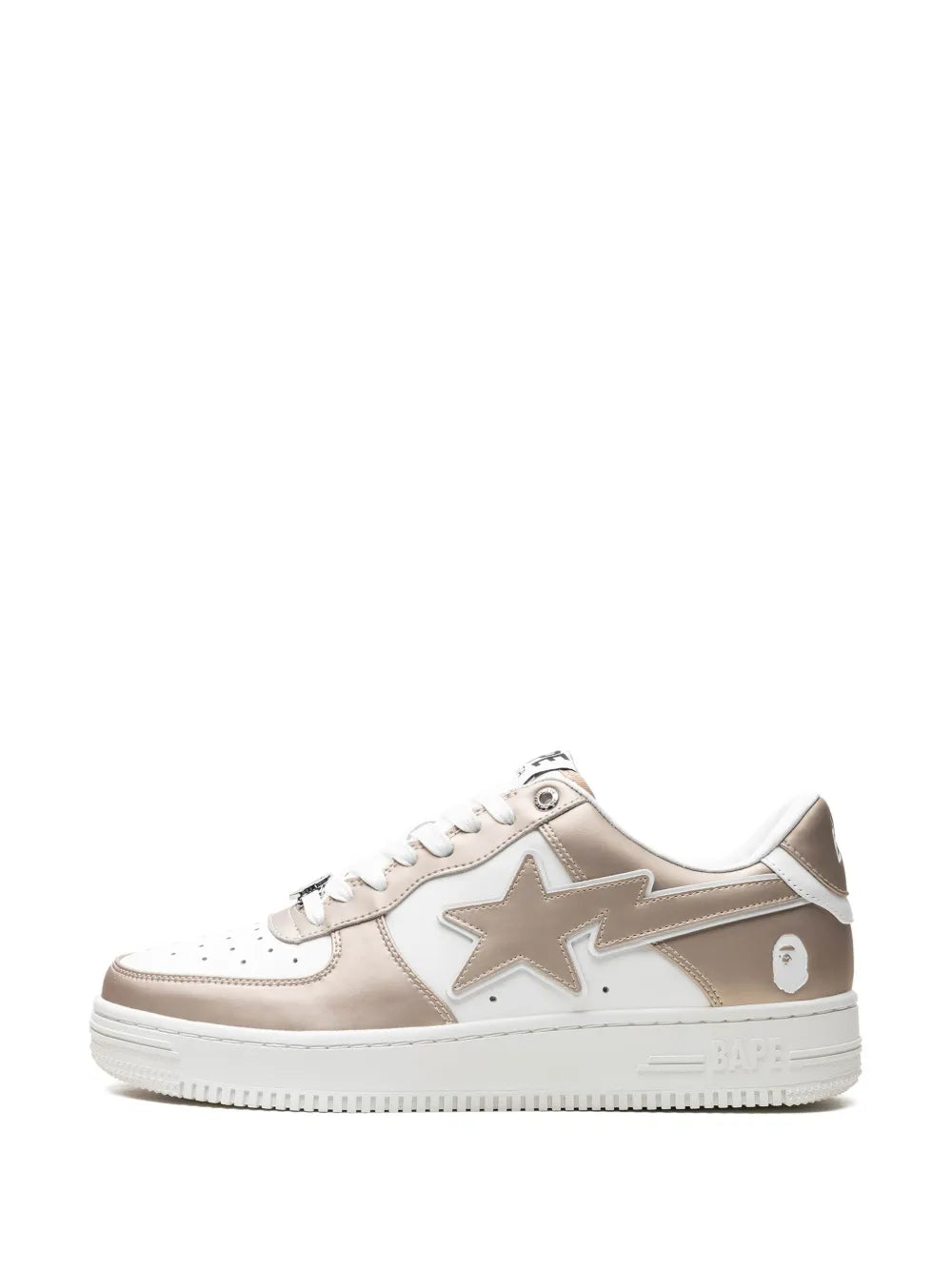 A Bathing Ape?Bape Sta #4 M1 Beige Sneakers — Beige/White — Size US M 3.5 - US W 5 — Detail View